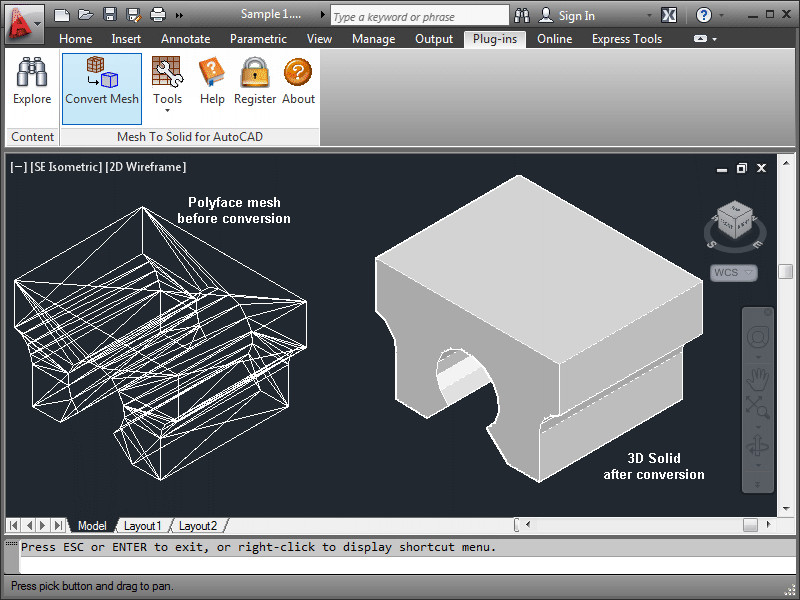 Mesh To Solid for AutoCAD
