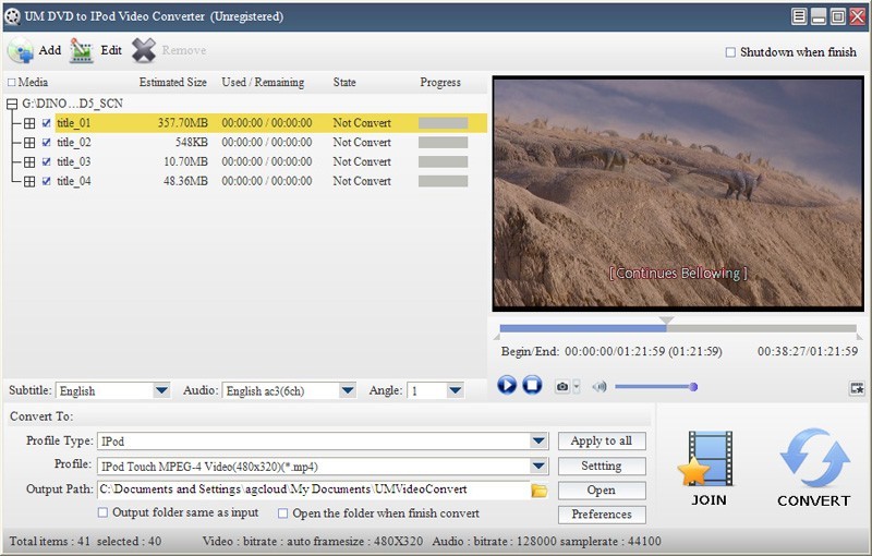 UM DVD to IPod Video Converter