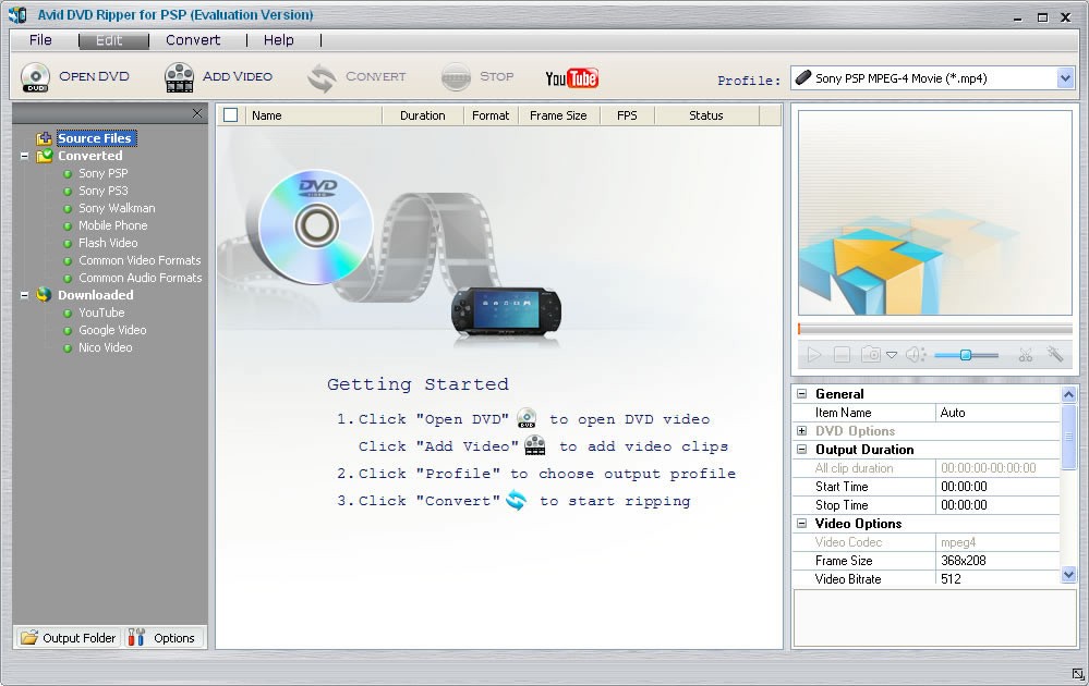 Avid DVD Ripper for PSP