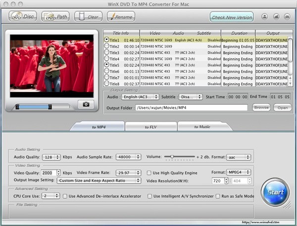 WinX DVD to MP4 Converter for Mac