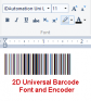 2D Universal Barcode Font and Encoder